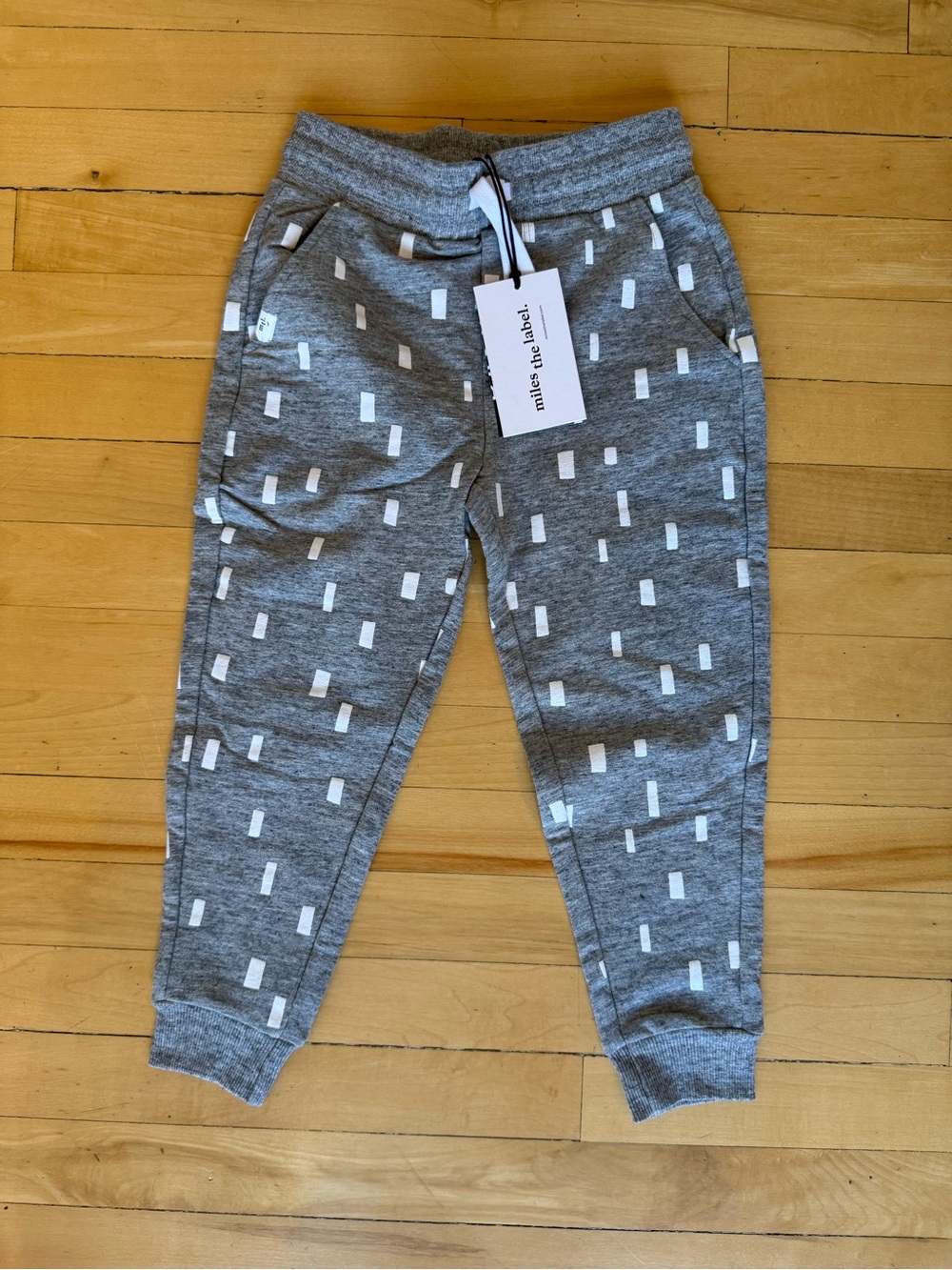 Kids Grey Sweat Joggers with White Dot Print